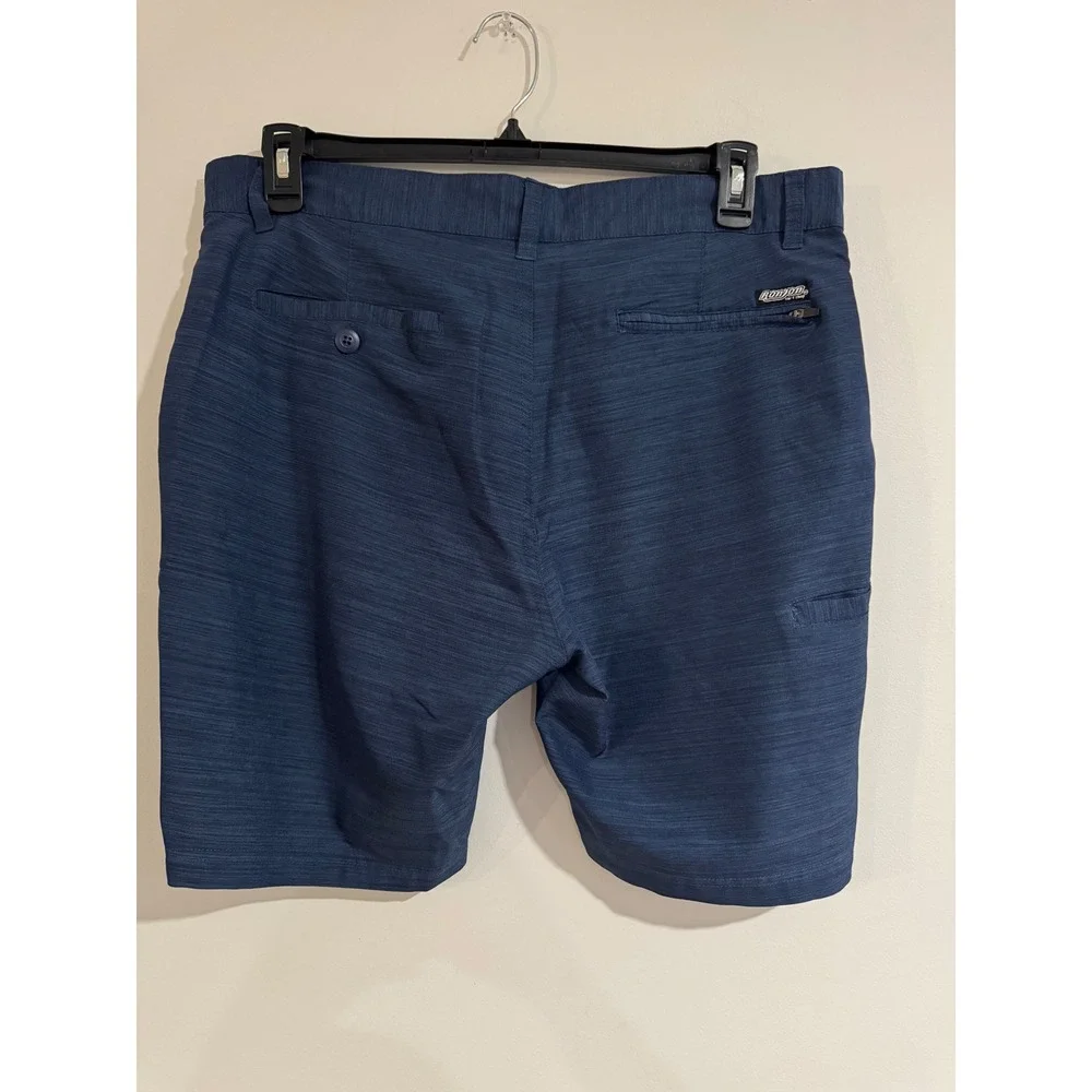 Ron Jon Surf Shop Hybrid Shorts Mens 36 Blue Heathered Zipper Pockets